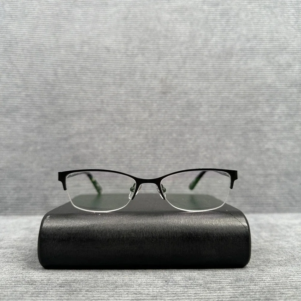 Design Optics Black Tortoise Semi Rimless Cat Eye y2k Reading Glasses SS0116 vtg